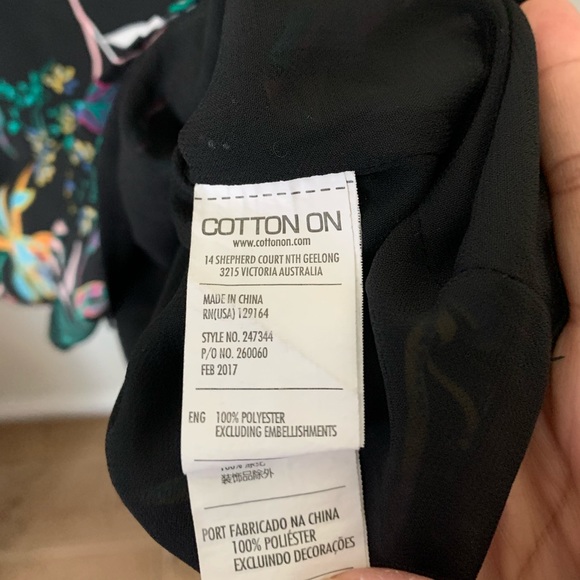 Cotton On Black Foral Camisole Tank Top Small - Picture 2 of 6